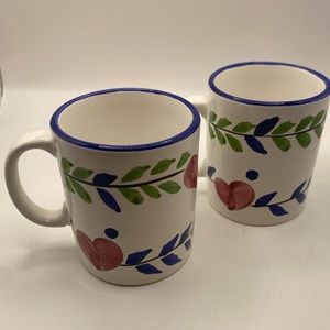 Williams Sonoma floral heart pattern coffee mug.